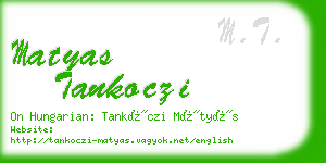 matyas tankoczi business card